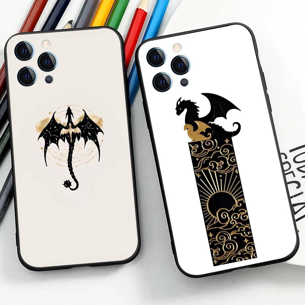 Dragon F-Fourth W-Wing For IPhone 15 16 14 Plus 13 12 11 17 Pro Max 17 Air Black Soft Phone Cover