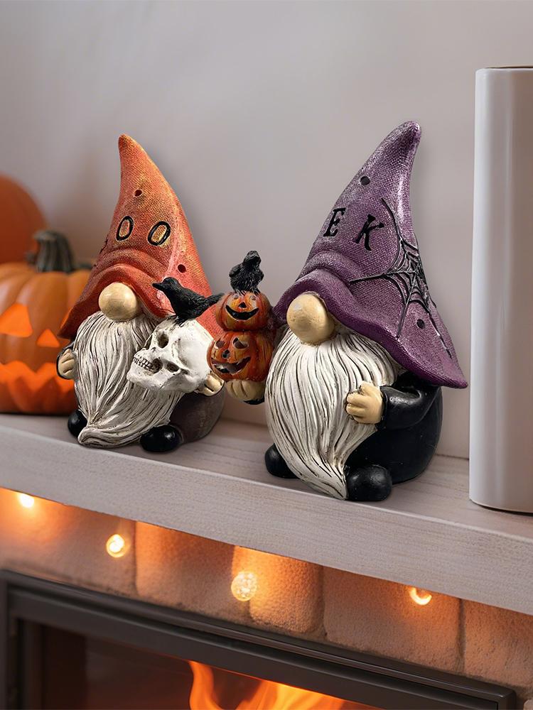 Halloween Gnome Statue Creative Cute Gnome Statues Resin Gnome Statue Halloween outdoor horror dwarf old man resin craft