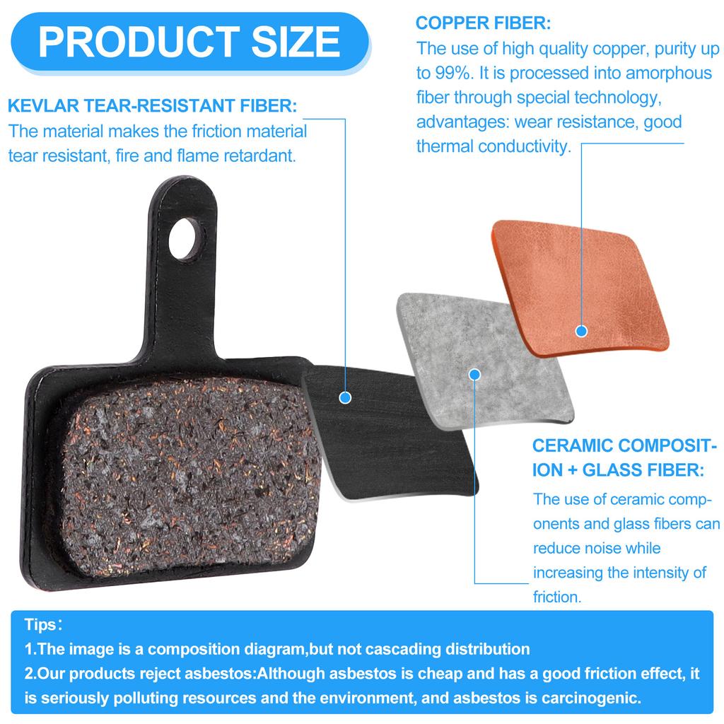 8 Pairs Bike Brake Pads Bicycle Disc Brake Pad Compatible With Mountain Bike