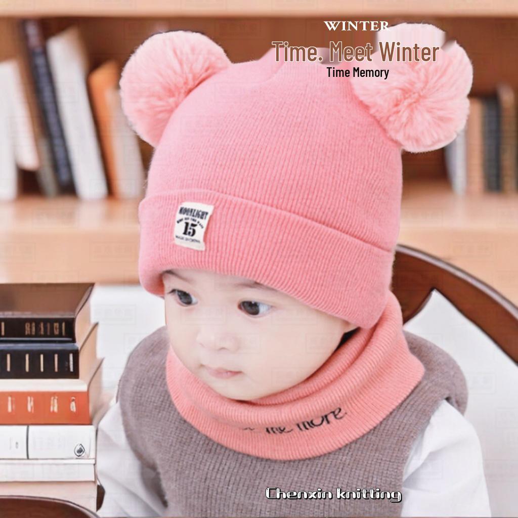 Knitted Pompon Hat for Children, Baby Warm Ear Protection Hat, Customizable Styles