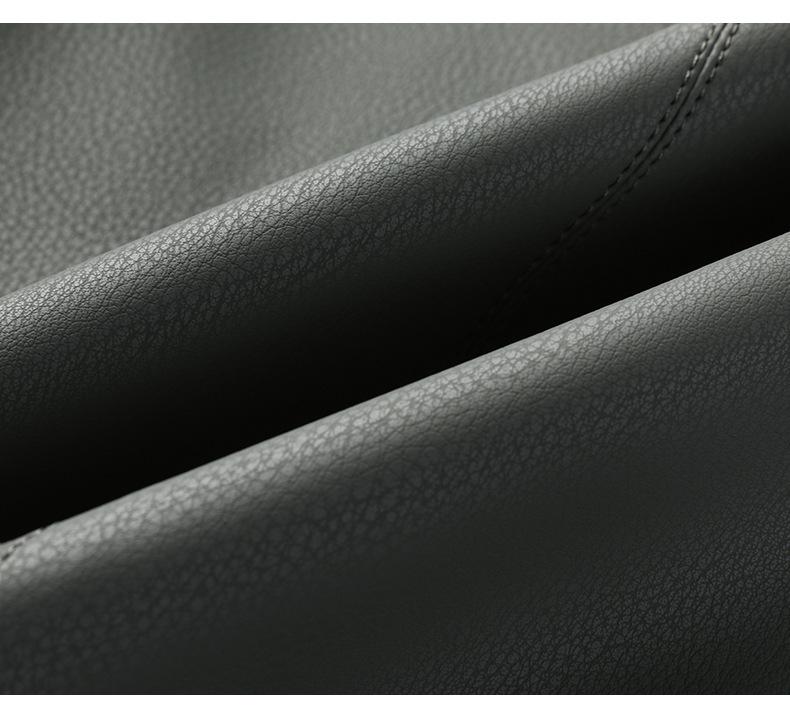 Pánská kožená bunda z ovčí kůže s límečkem pro střední věk - Neformální motorkářské svrchní oblečení ve stylu "táta" s podšívkou z plyše