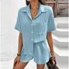 2 Piece Sets For Women T-shirt Shorts Outfits Fashion Sexy Summer Short Sleeve Pleated Midriff Suit