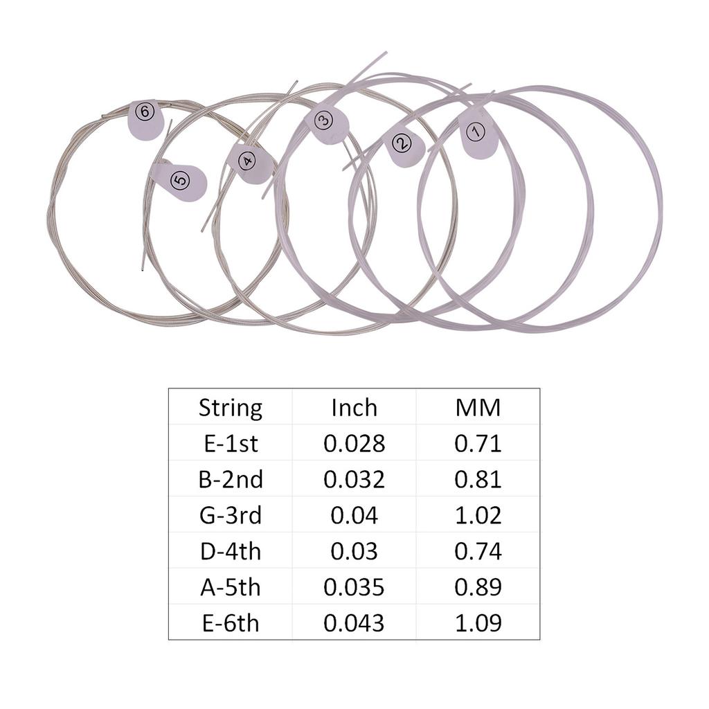 ZIKO DPA 70 Classical Guitar Strings Normal Light Tension Silver Wound Nylon String Anti Rust Set of 6pcs Musical