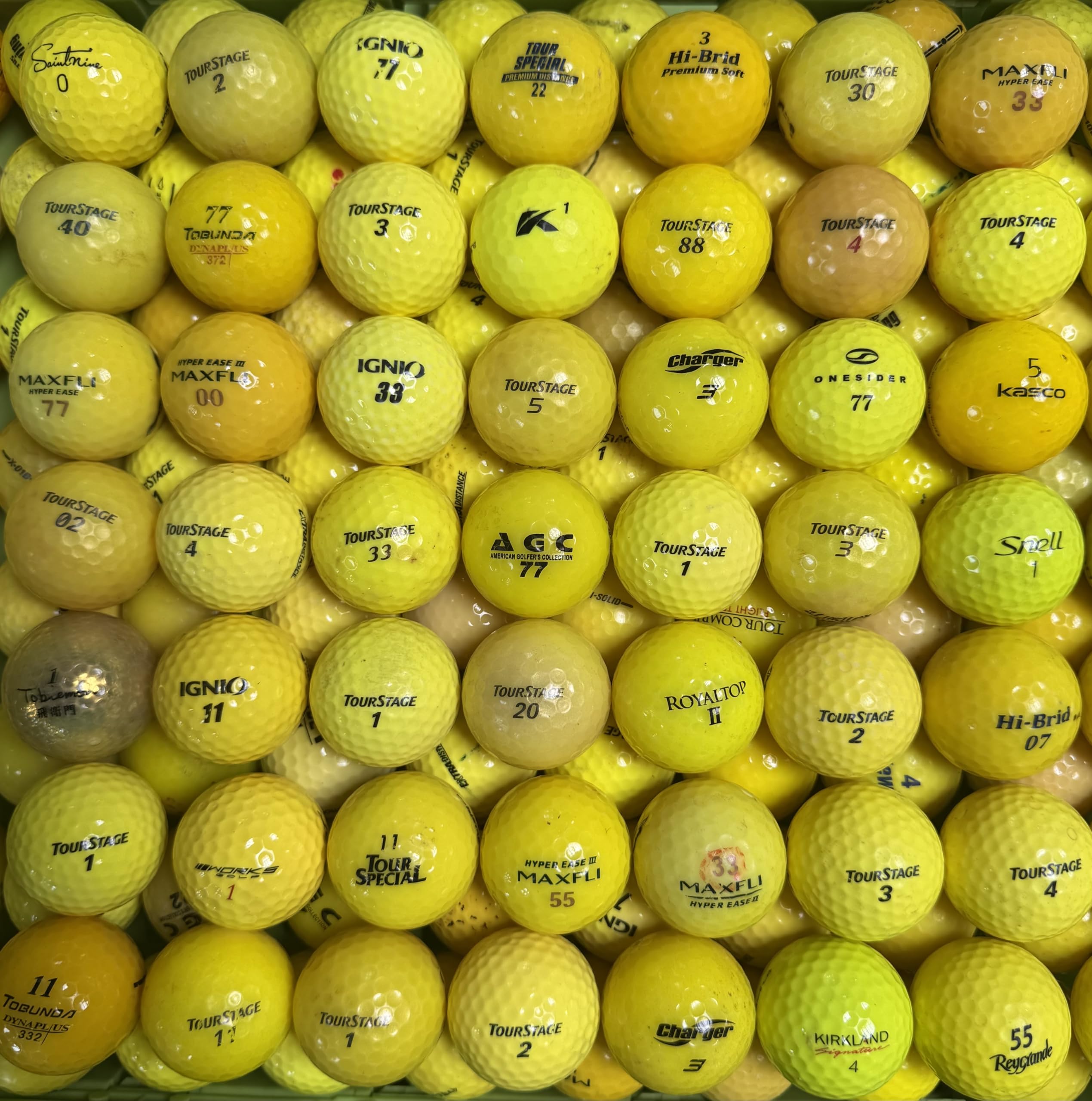 Набор из 50 мячей для гольфа Lost, смешанная стоимость, 30 смешанных мячей, бренды, класс B, мячи, мячи, желтый, оранжевый, (желтый (30 мячей))