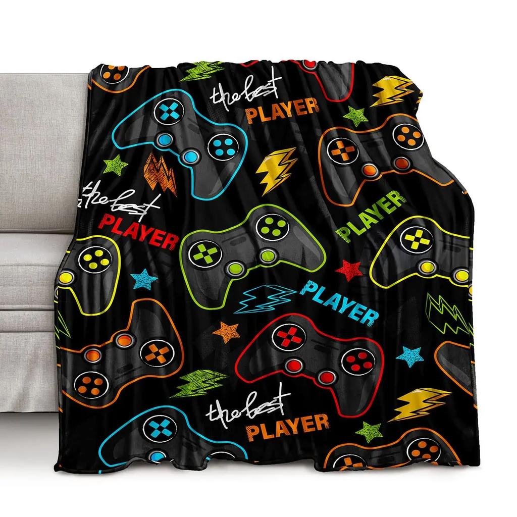 Gamepad Blanket Cool Game Gift For Boys Game Controller Blanket Gaming Video Game Soft Flannel Throw Blankets For Couch For Kids