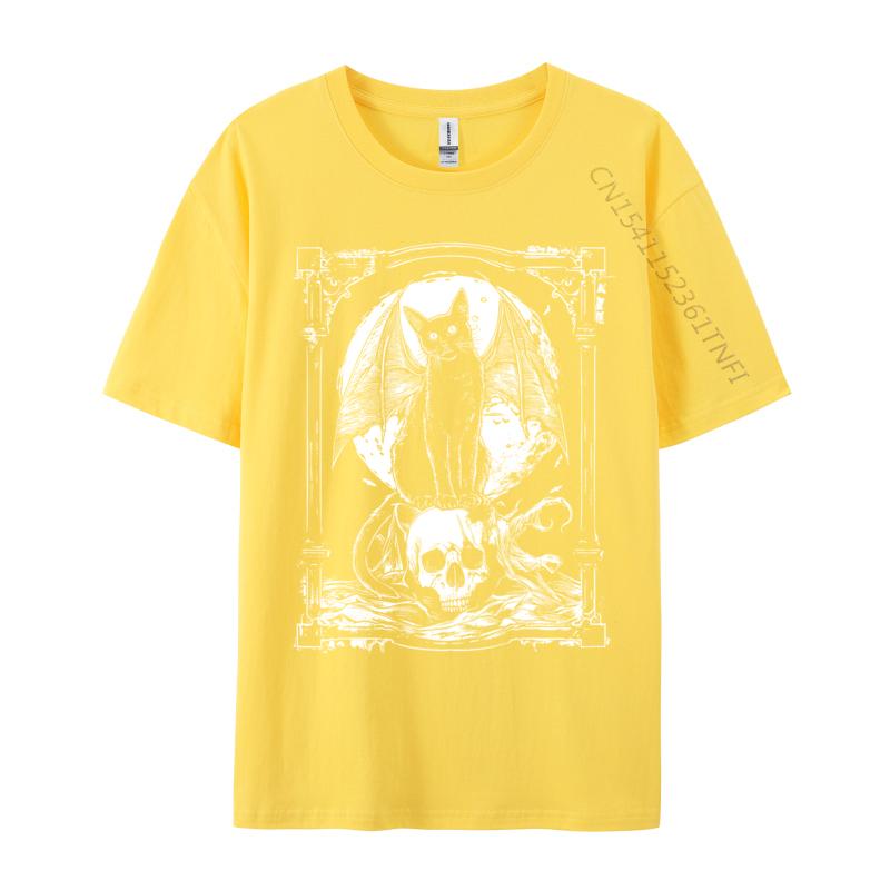 Unisex TShir Cat Skull Occult Summer Cool TShirt T Shirt For Unisex Hip Hop Cotton Leisure TShirt Wholesale