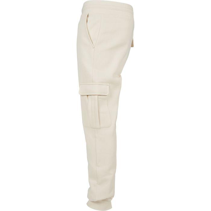 Pantalon Cargo - Urban Classics - Beige - Molleton Brossé - Taille Élastique - Poches Plaquées