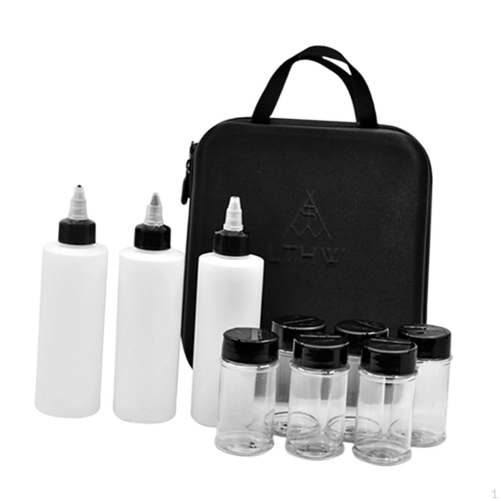 10 Spice Jars Storage Bag Camping Dispenser Oil Container Leakproof Mesh Compartment EVA Case