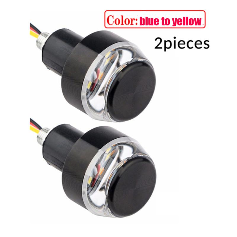 2pcs 12v Cnc Turn Signal Motorcycle Led Handle Bar End Blinker Flashing Lamp For 22mm Handlebar
