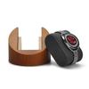 Woodten Wooden Watch Stand Dark Gray Compact Microfiber Cushion Natural Wood Soft Display