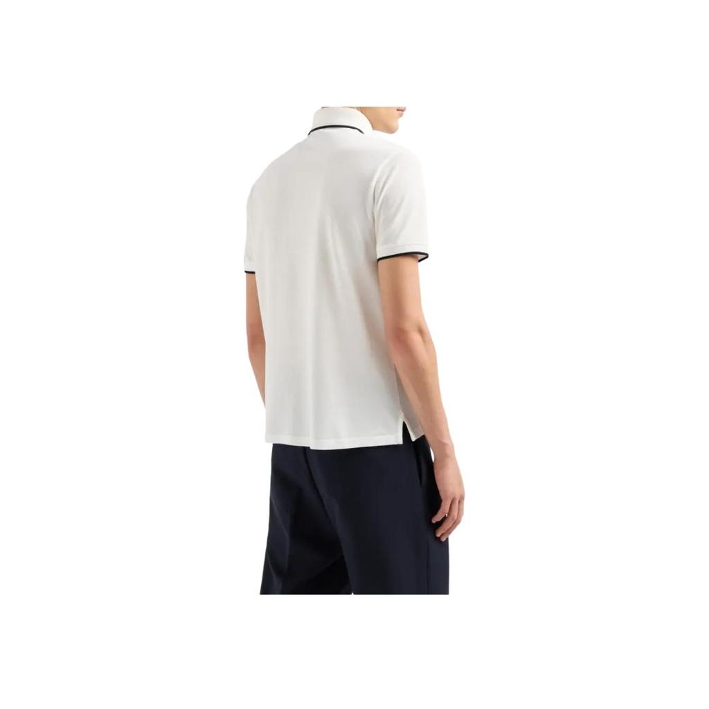 Emporio Armani Embroidered Edge Pullover Short Sleeve Polo Shirt Men tops White 6D1F65-1JTKZ-01C6