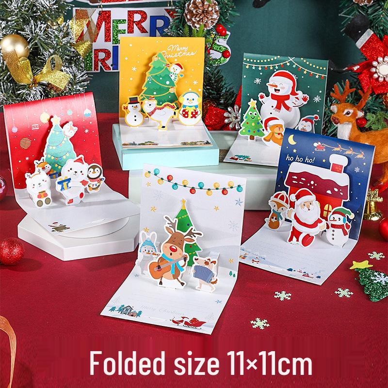 3D Christmas Music Greeting Card - Mini Cartoon Design for Children