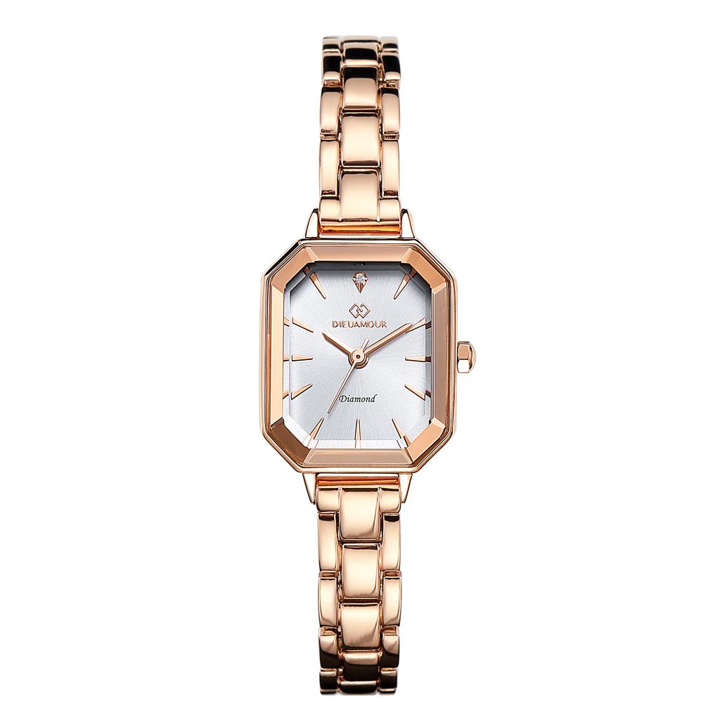 Diyuamoleu Women'S Metal Band Watch Daw7102M-Rw Diamond Watch