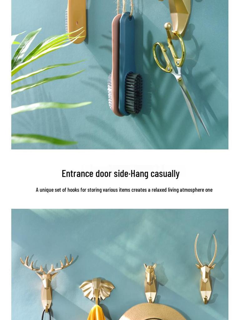 Antler Adhesive Entryway Key Hook – No-Drill Wall-Mounted Decorative Hook
