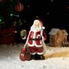 Mini Santa Claus Figurines Holding Gifts Small Resin Sculpture Home Decor