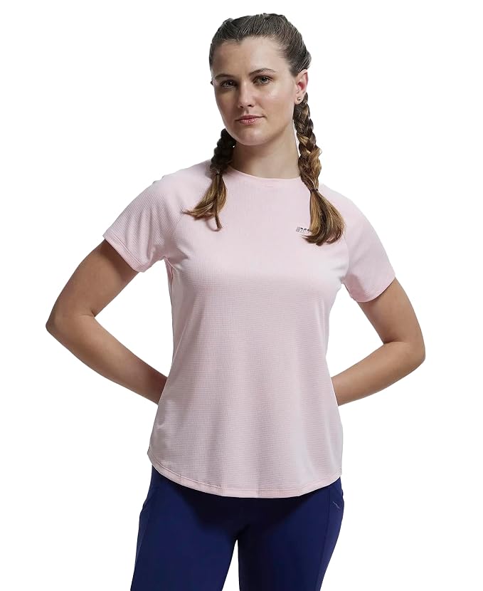 Women's Polyester Fabric Relaxed Fit Half Sleeve Breathable Mesh Active Wear T-Shirt