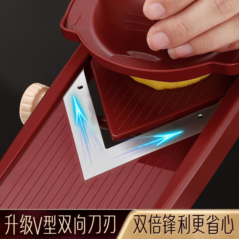 Adjustable Mandoline Ultra Sharp V-blade Vegetable Slicer with Container,Slicer Vegetable Cutter,julienne Slicer, Potato Slicer