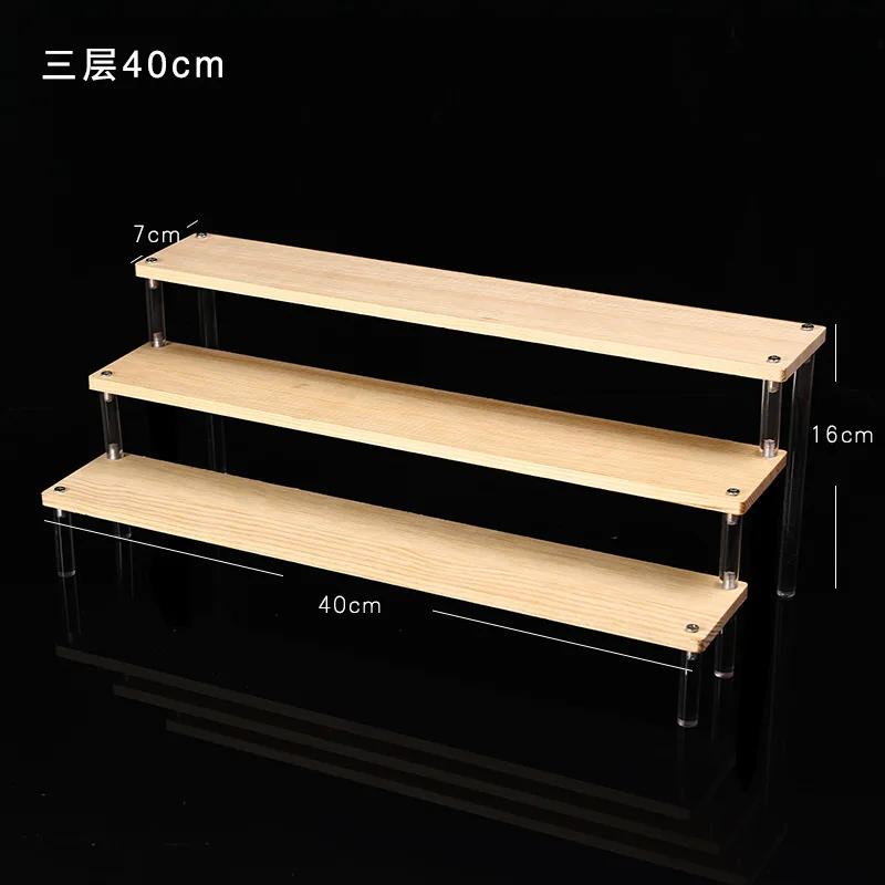 Acrylic Wooden Display Riser Stand for Funko POP Figures,Earring Ring Holder Cupcake Stand,Perfume Stand Organizer Display
