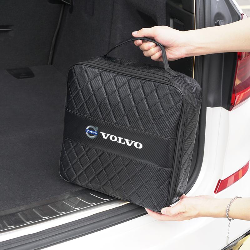 Car Boot Storage Handbag High-capacity Leather Tools Bag For Volvo XC90 V90 V60 XC60 V40 EC40 EX40 S80 S60 S90 C40 XC40 V70 XC70