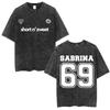 Sabrina Carpenter Graphic T-shirt Merch Vintage Washed T-shirt Men Women Clothing Cotton Oversized Short Sleeve T Shirt
