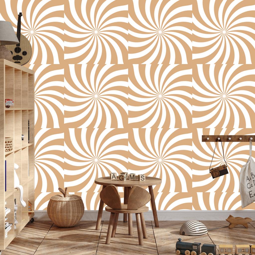 Hippie Background Wallpaper White and Gold for Living Room and Bedroom 50x1000