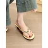 Bright Ernie! Temperament Satin Sandwich-toed Rhinestones with Wedge Heel Sandals Women's Summer Open-toed Sandals