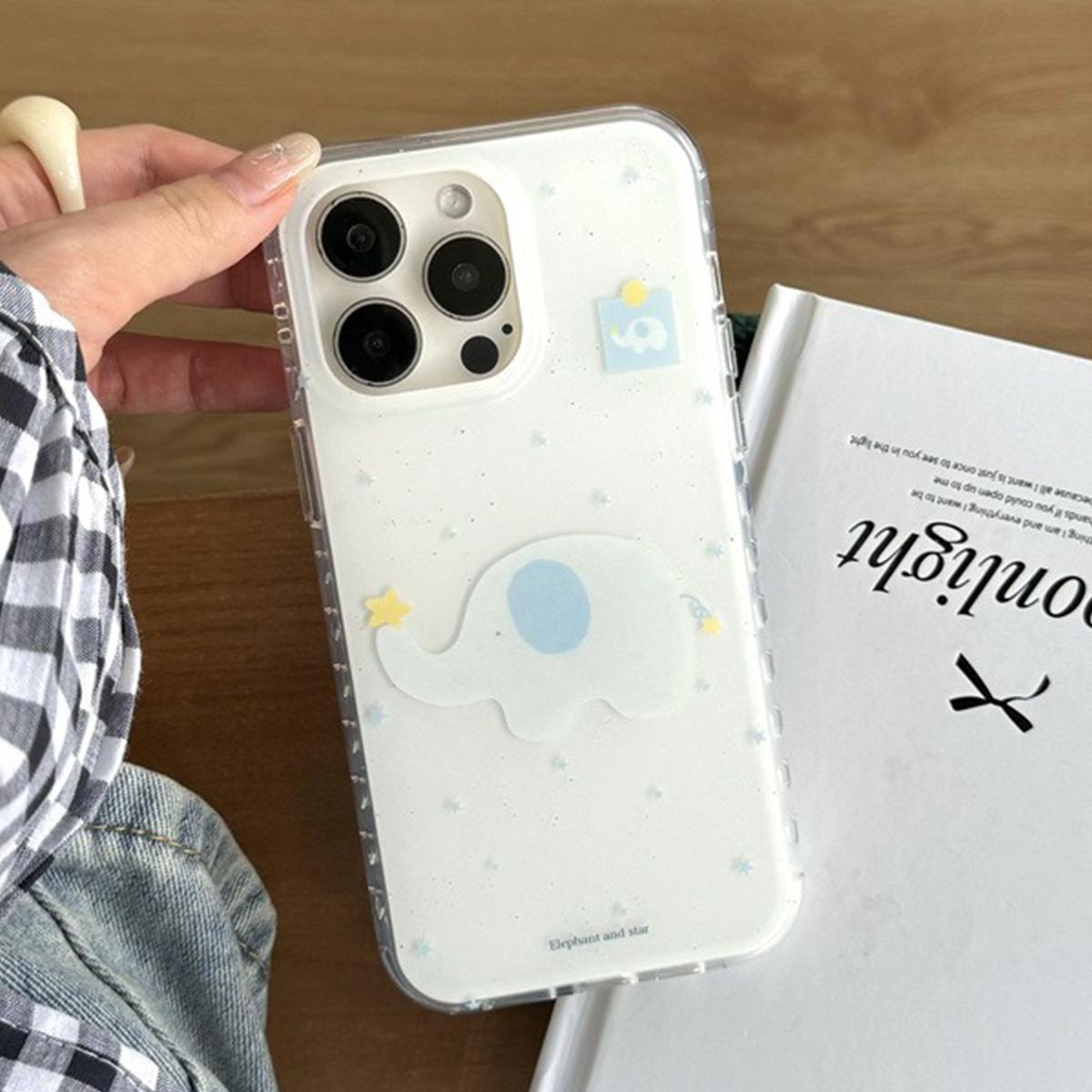 

White Elephant Anti-fall Fashion Protective Case Creative Frosted Hard Shell Cartoon Female Cute Mobile Phone Case For iphone 17PROMAX