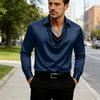 Men's Tops Long Sleeve Turn-Down Collar Soft Breathable Polyester Shirt for Beachwear Daily Office Party Travel