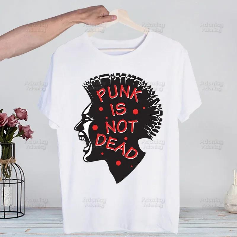 Punks Not Dead Rock T Shirts Print O-Neck Short Sleeve Regular Mens Heigh Quality Men Hip-Hop T Shirt
