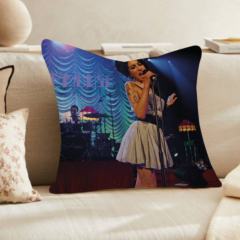 Amy WWinehouse Music Singer Movie Cushion Cover Inches Farmhouse Decor Home Throw Pillow Covers for Couch Decorations