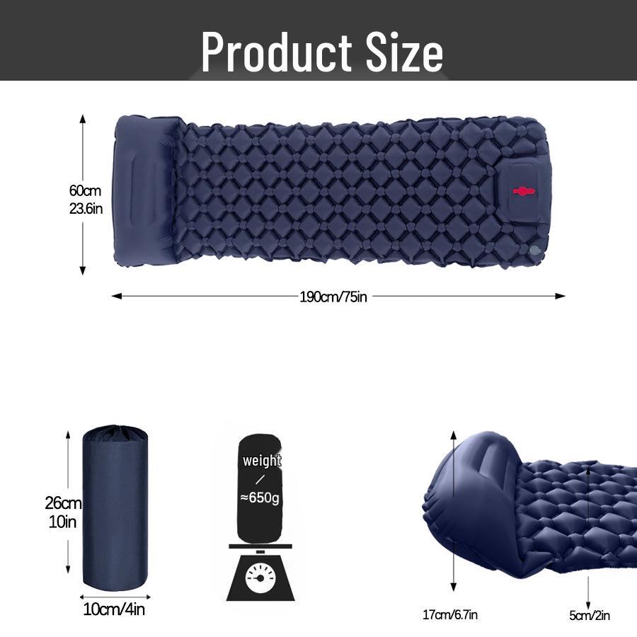 LT-88 Foot Pump Inflatable Ultra-light TPU Sleeping Pad for Camping & Outdoors