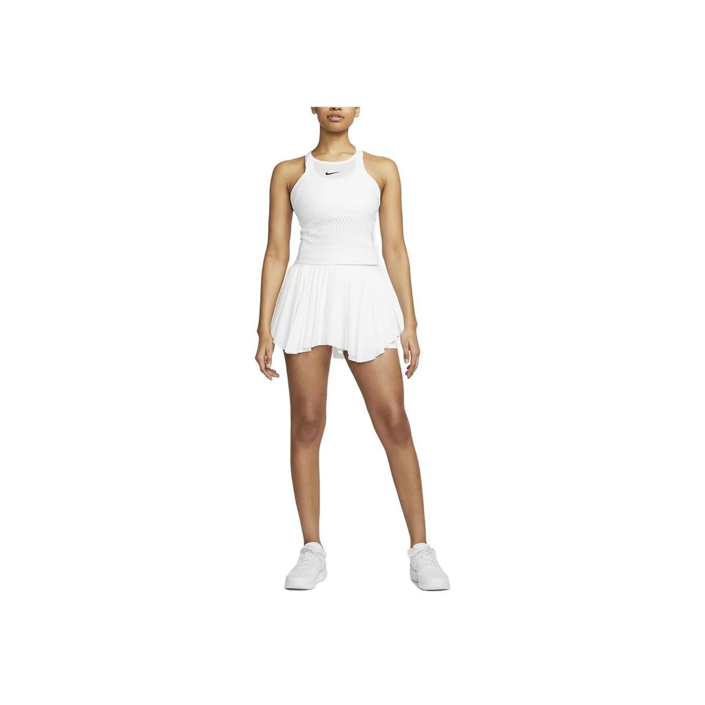 Nike Court Dri-FIT Slam Solid Tennis Tank Top Women Tops White DV3047-100
