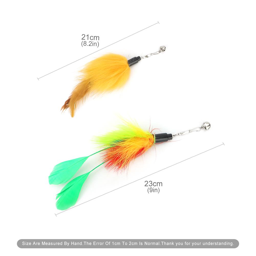 5pcs Feather Teasing Cat Stick Replacement Head Cat Toy Kitten Interactive Toys Pet Supplies