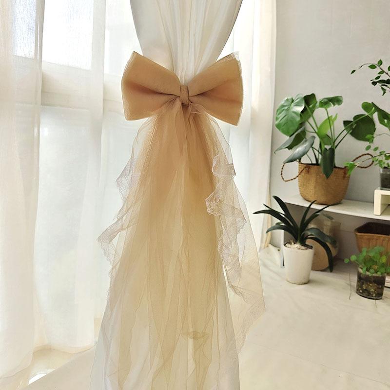 INS Curtain Bow Tiebacks Window Curtains Binding Rope White Window Curtain Strap Bag Decoration Curtain Decor Accessories
