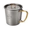 Caneca de Titânio Thous Winds, Caneca Individual, Caneca para Exterior, Titânio, Leve, Durável, Fogo Aberto, Estilosa, Acampamento Solo, Acampamento, Inclui Saco de Armazenamento em Rede