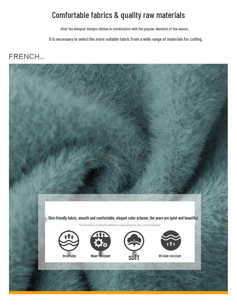 Cozy Velvet-Lined Sweater: Fashionable Base Layer for Middle-Aged & Elderly Women