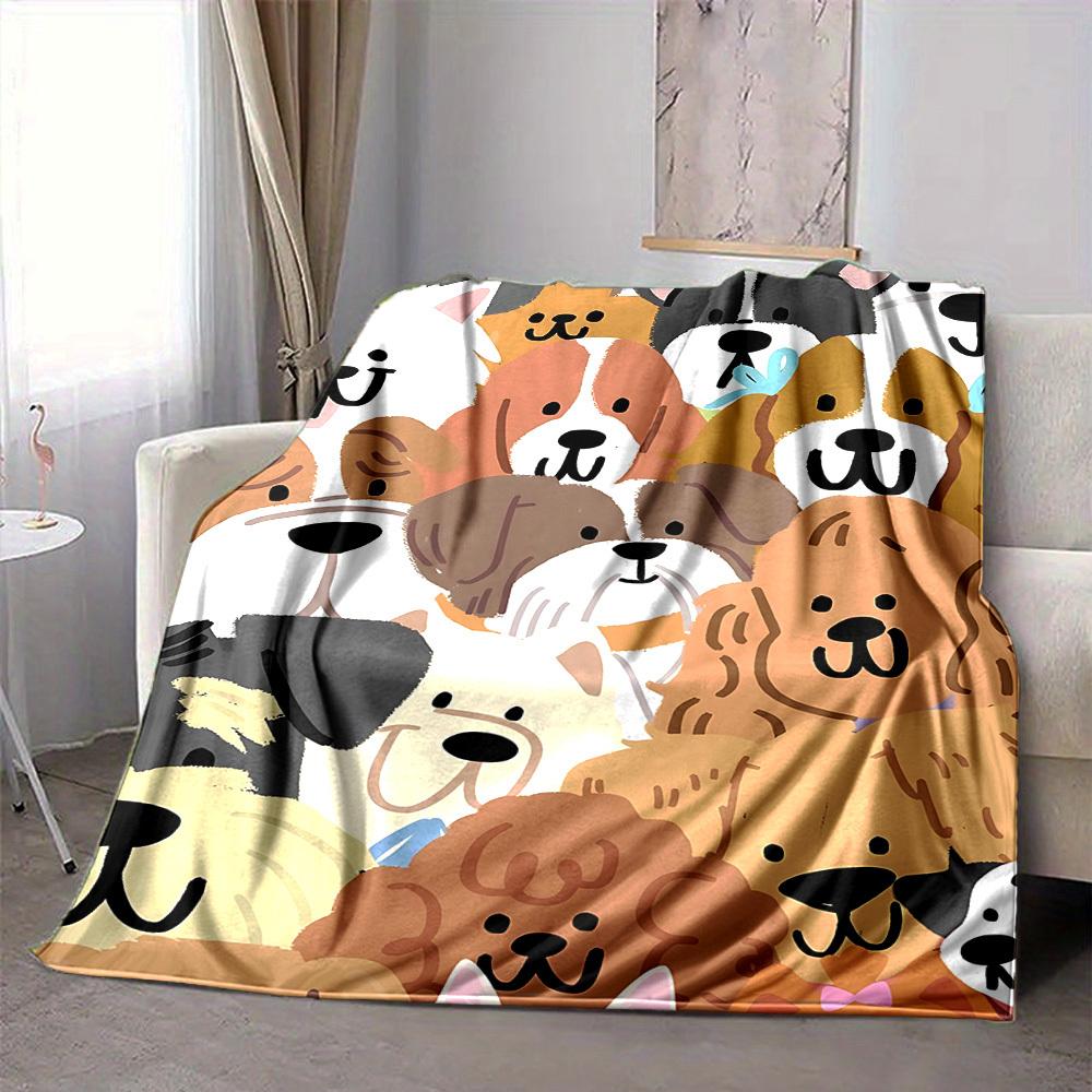 1pc Cute-Dogs Blanket Warm,Perfect for Camping And Travel, Making It a Great Gift for Any Season Yy250904191