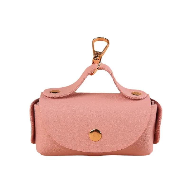 

Leather Poop Bag Holder Dispenser for Leash, Portable and Reusable Dog Poop Bag Dispenser, Dog Bag Holder for Outdoor розовый