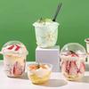 50pcs 250/360/500ML Ice Cream Cup Transparent Salad Cup Drinkware Disposable Cake Cup  Pudding