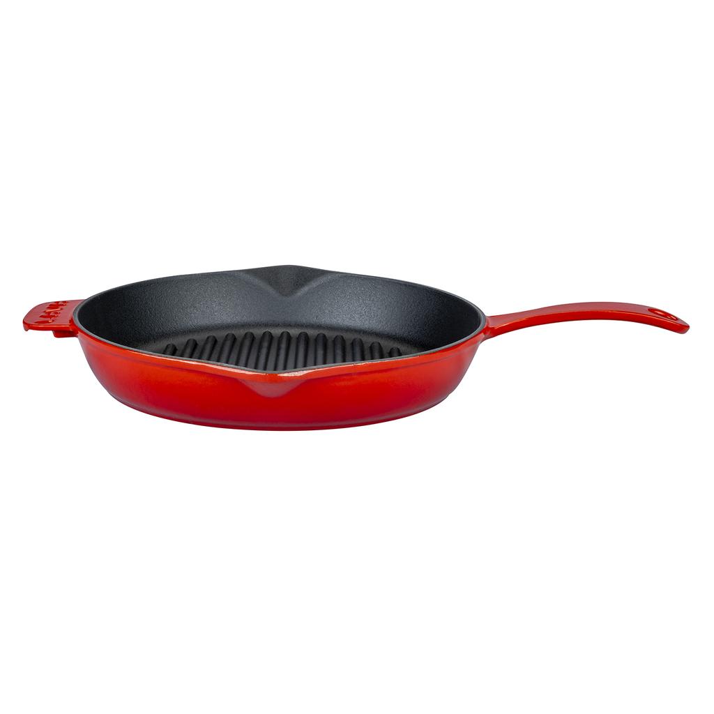 Lava Cast Iron Round Grill Pan. Long-Stem, Dia. Ø 28cm.