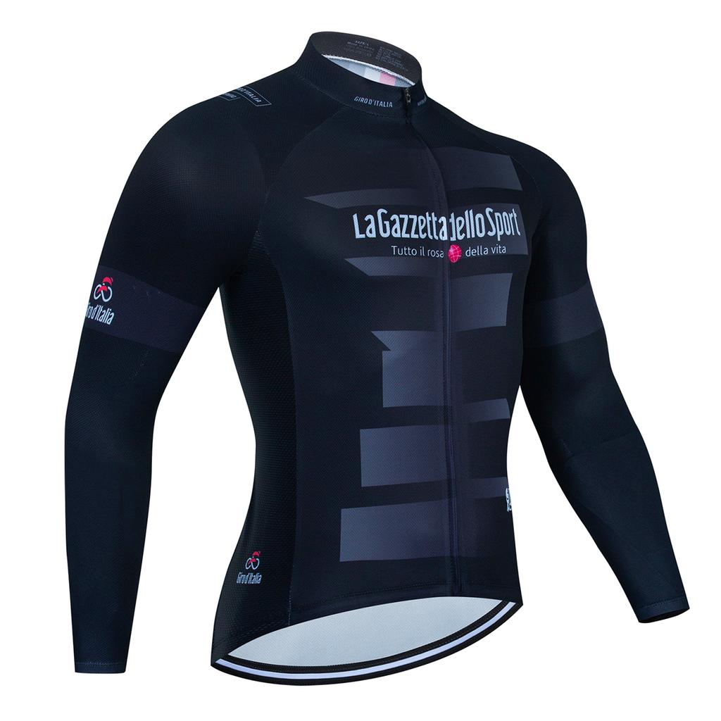 Mens Cycling Long Sleeve Top Slim Fit Breathable Lightweight Mountain Road Bike Jersey Outdoor Riding Sports Wear