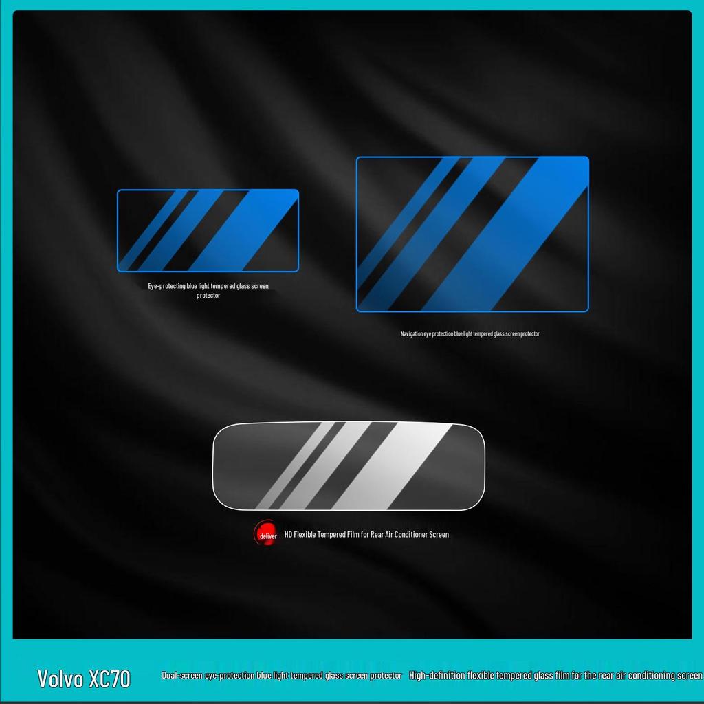 Volvo XC70 Interior Protection - Rear AC Film & Central Control Navigation Screen Tempered Film for 26 Models