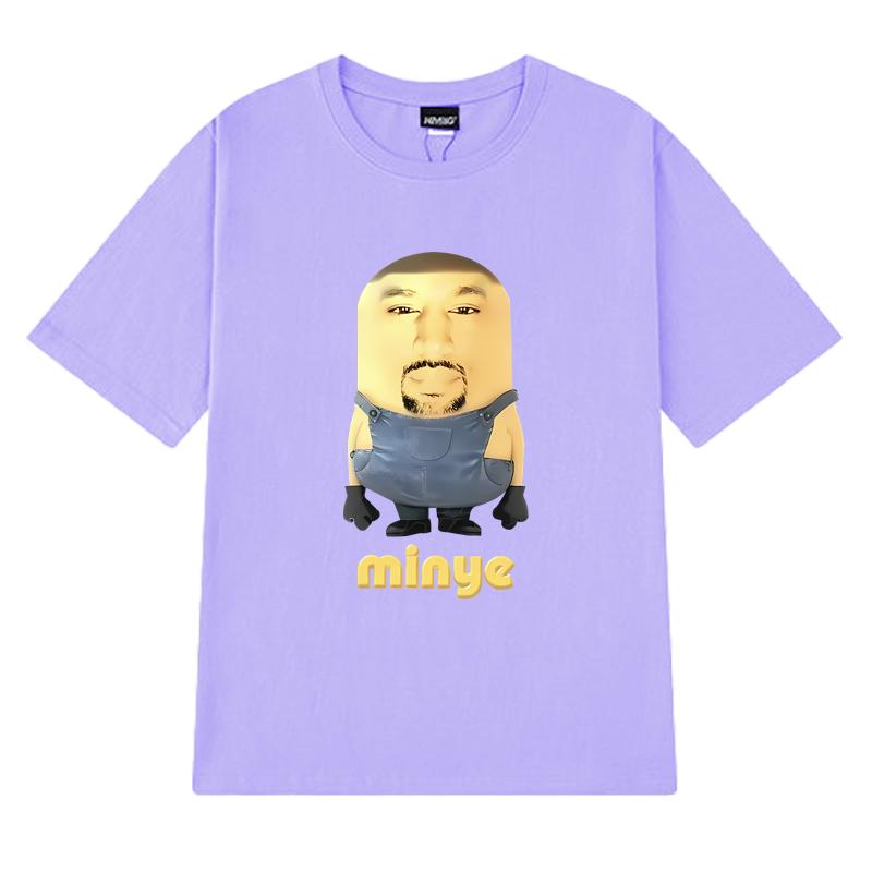 Hot Rapper Kanye West Minye Funny Meme Printed T Shirt Men Women Harajuku Hip Hop Streetwear Unisex Cotton Short Sleeve T-shirts