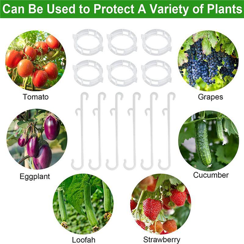 2026+ 250 Pcs Tomato Clips, Plant Support Clips and J Tomato Hooks, Plastic Trellis Clips Vegetable Cages Vine Garden Clips