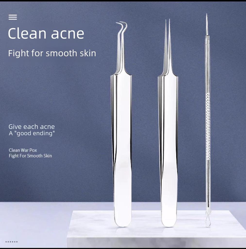 Acne Needle and Tweezers Set for Blackhead Removal