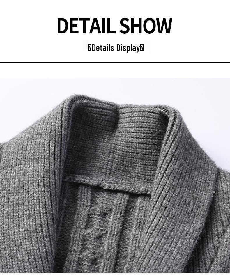 Maglione a coste con revers - Stile britannico, manica lunga per autunno e inverno