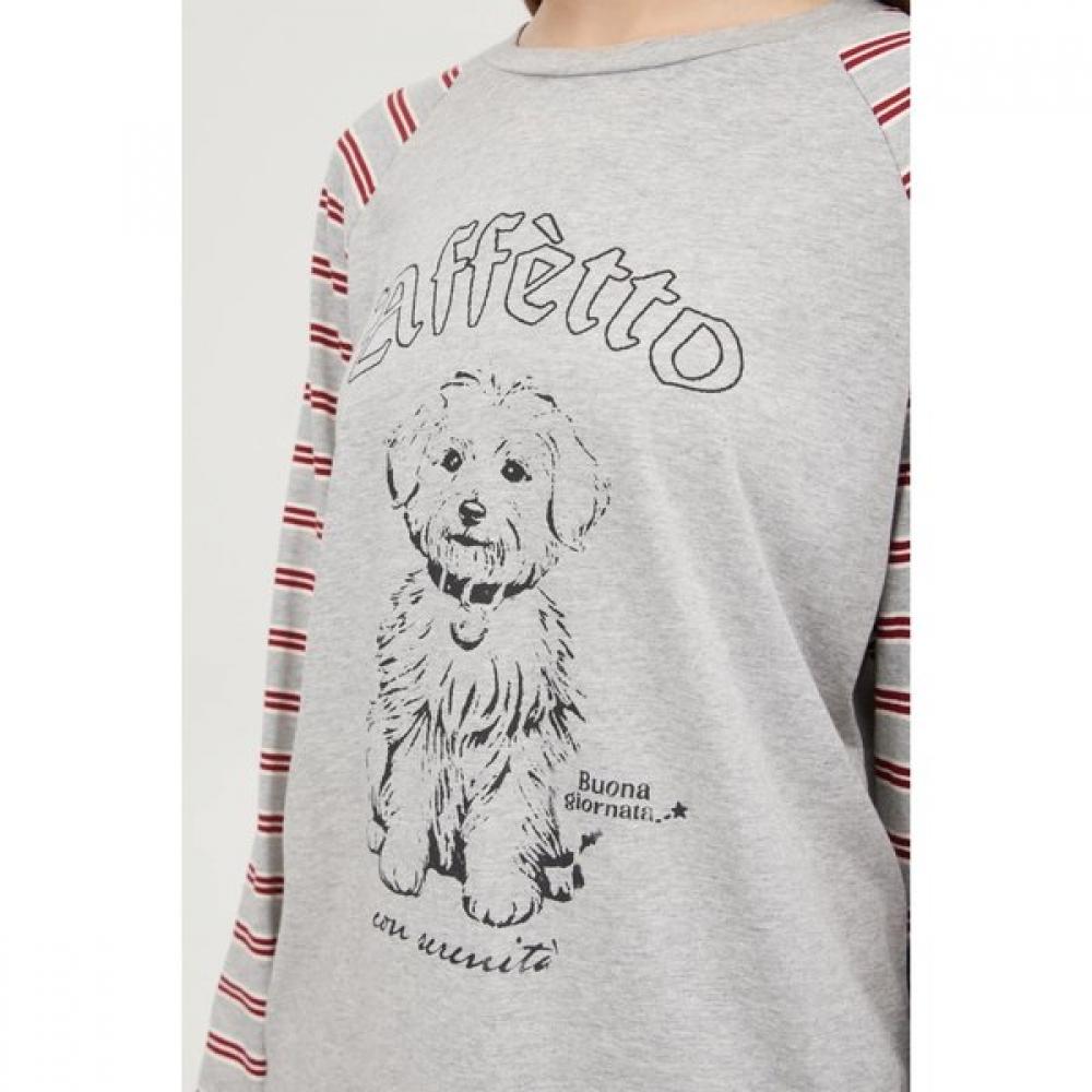 BeneTTon Dog PrinTing Raglan T shirT baTs52561