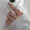 WANTME Anello Aperto Ramo Germoglio Zircone Cristallo di Lusso Argento Sterling 925 Dolce Chic Foglia per Donna Gioiello Anniversario Matrimonio
