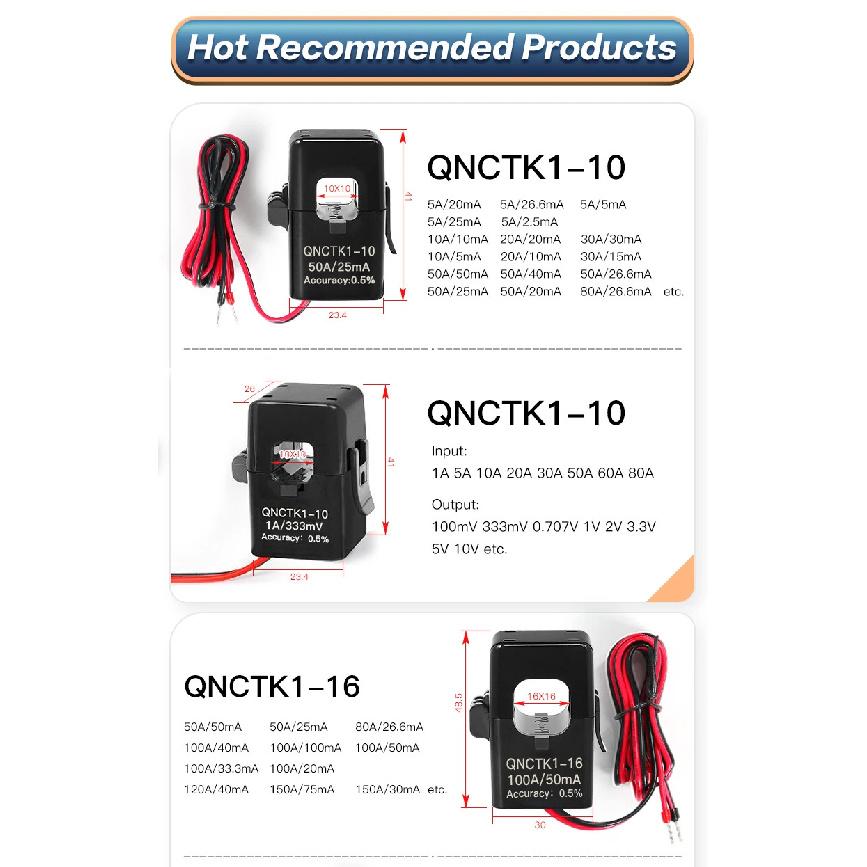 Split Core Current Transformer QNCTK1-24 100A 5A 150A 200/5 300/5 400A 5A 500A/5A 600A Ac Ct Clamp Current Transformer Open Type