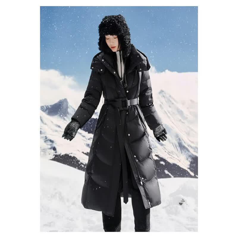 Women s Elegant Hooded Goose Down Winter Jacket XL